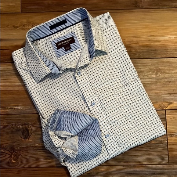Johnston & Murphy Blue Patterned Men's Shirt XL - Picture 1 of 6